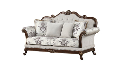 Gloria Traditional Style 2PC button tufted Living Room Set