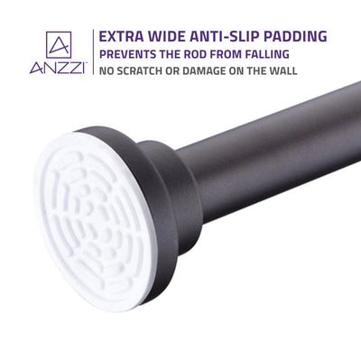 ANZZI 48-88 Inches Shower Curtain Rod with Shower Hooks AC-AZSR88CH