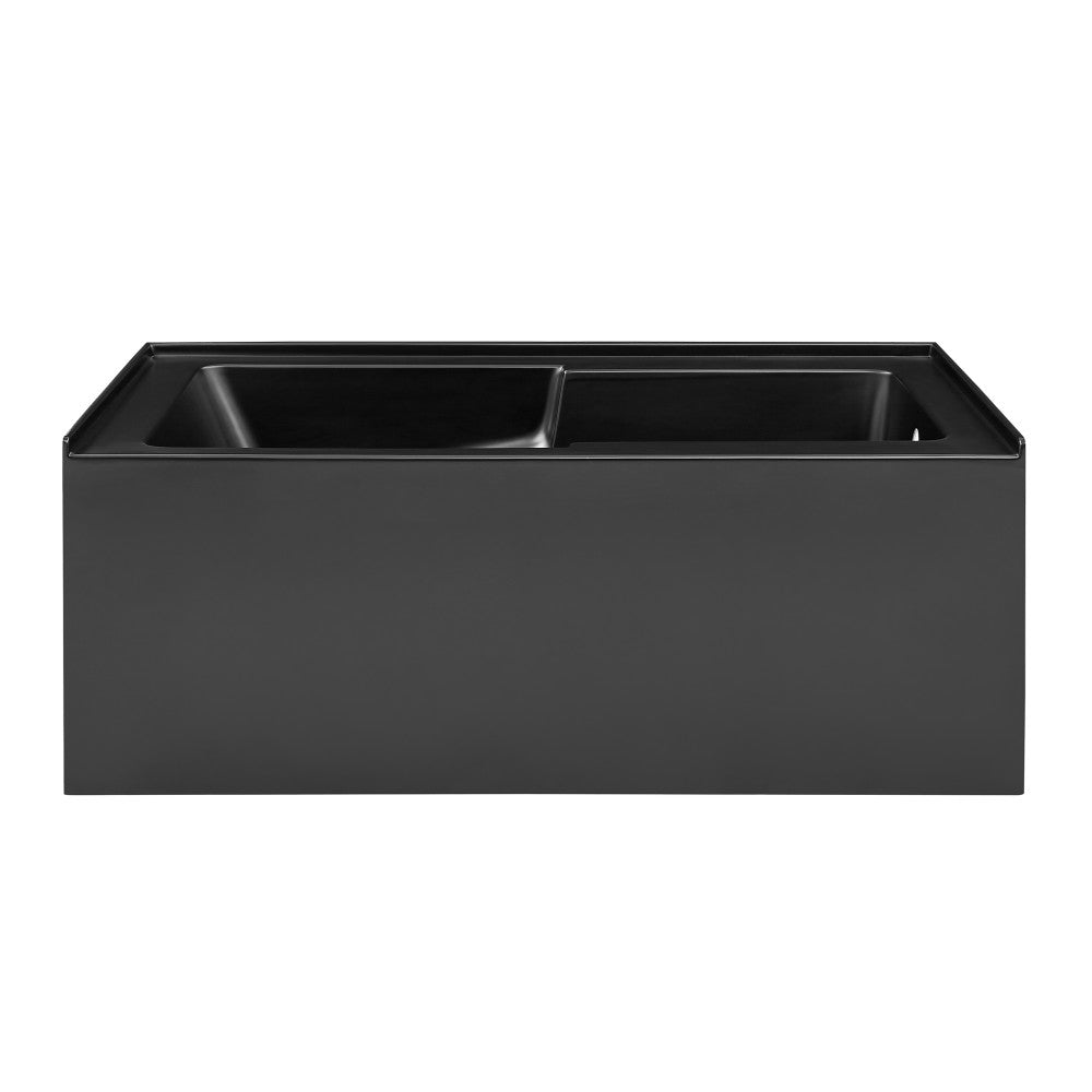 Swiss Madison Voltaire 60" x 32" Right-Hand Drain Alcove Bathtub with Apron in Matte Black SM-AB542MB