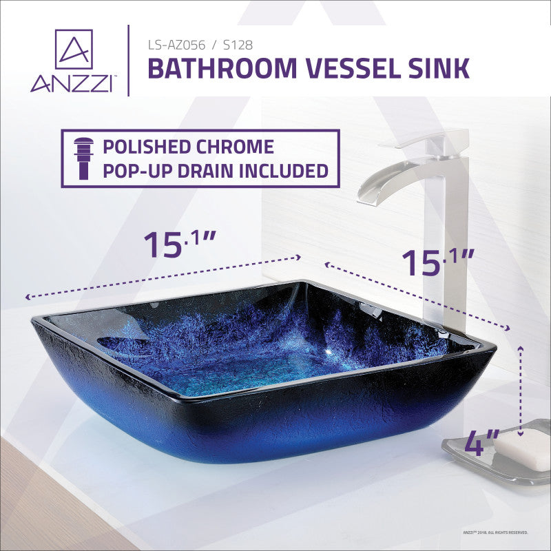 ANZZI Viace Series Deco-Glass Vessel Sink LS-AZ056