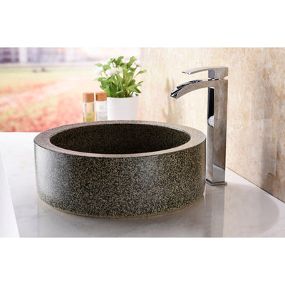 ANZZI Black Desert Crown Vessel Sink in Speckled Stone LS-AZ182