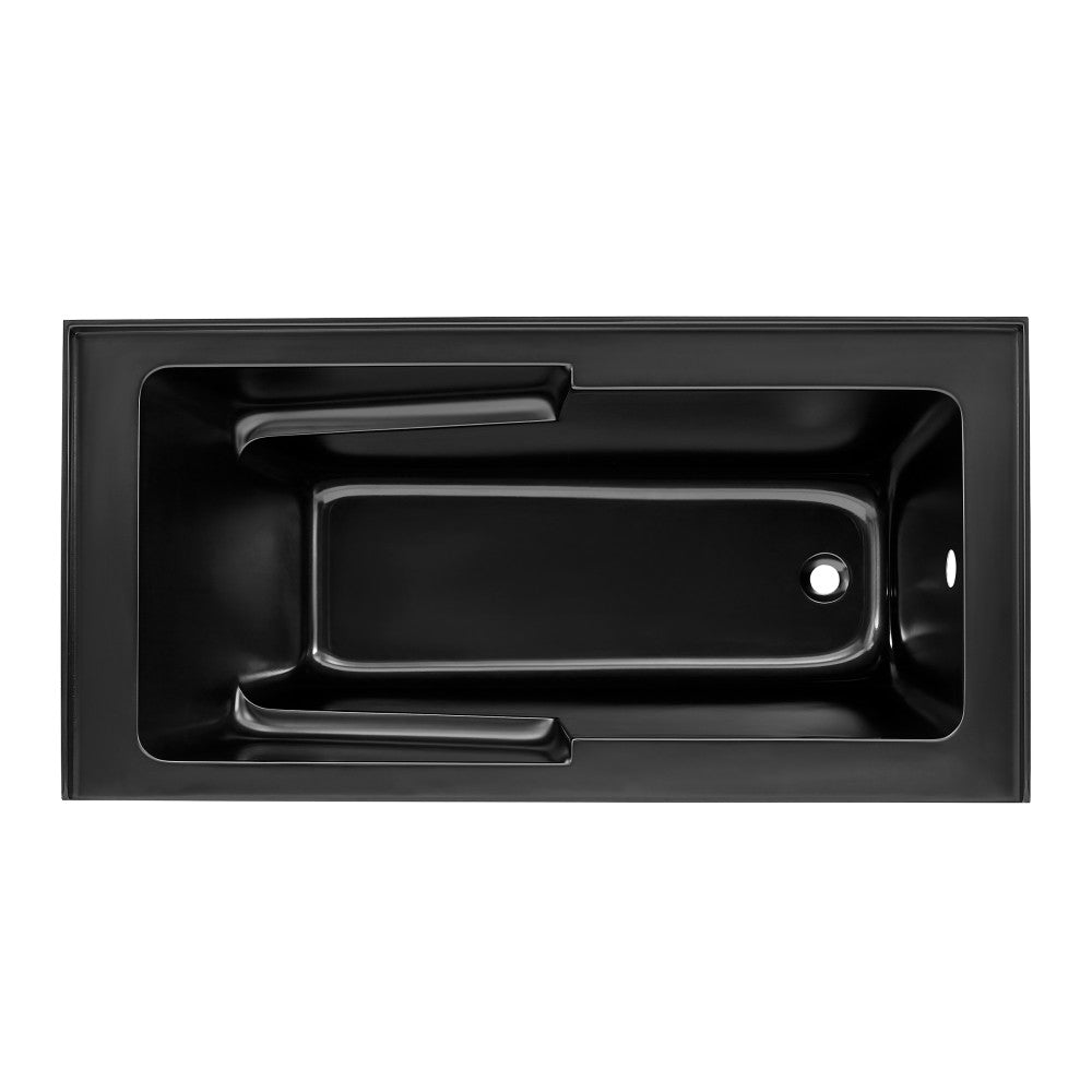 Swiss Madison Voltaire 60" x 30" Right-Hand Drain Alcove Bathtub with Apron in Matte Black SM-AB540MB