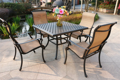 Square 4 - Person 43.19" Long Aluminum Dining Set