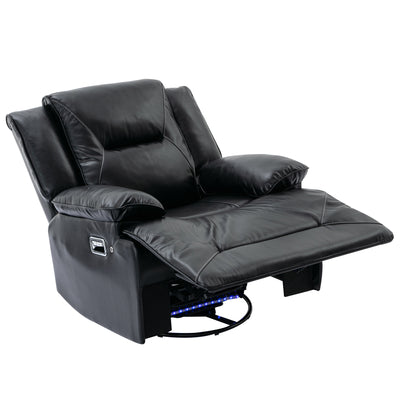 Home Theater Recliner Set Manual Recliner Chair with a LED Light Strip Two Built-in Cup Holders for Living Room,Bedroom, Black ,