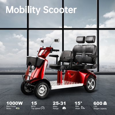 Electric Mobility Recreational Travel Scooter for Adults,Mobility Scooters for Seniors, 4 Wheel Powered Mobility Scooters,