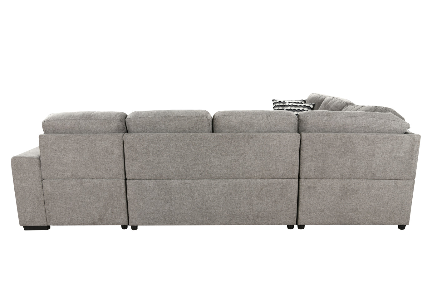 125'' Modern U Shaped 7 Seat Sectional Sofa Couch with Cabinet,Sofa Bed with Storage Chaise-Pull Out Couch Bed for Living Room,Light Gray