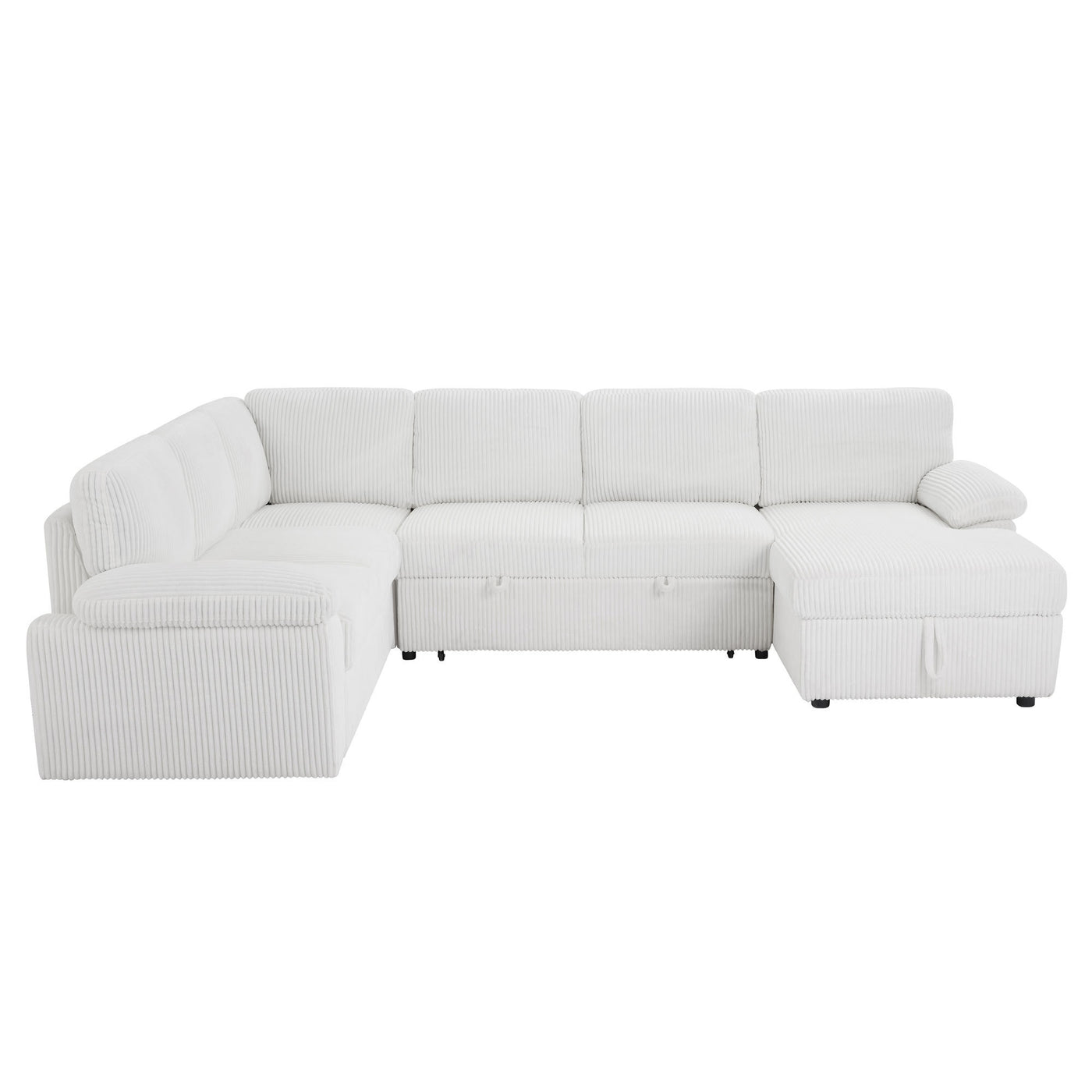 Oversized Modular Storage Sectional Sofa Couch for Home Apartment Office Living Room,Free Combination L/U Shaped Corduroy Upholstered Deep Seat Furniture Convertible Sleeper Sofabed RIGHT