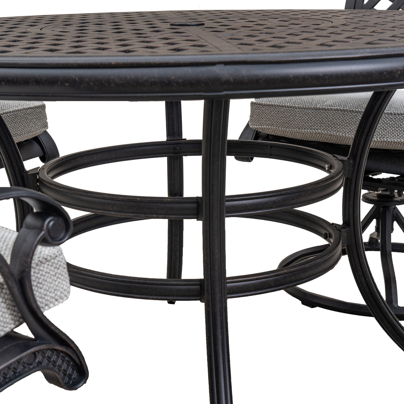 Stylish Outdoor 5-Piece Aluminum Dining Set with Cushion, Sandstorm