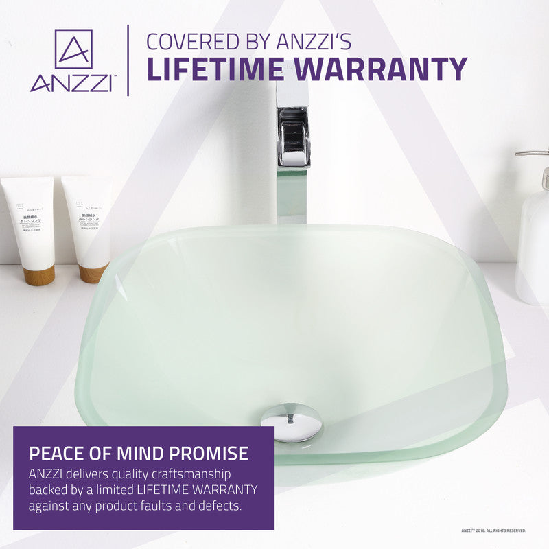 ANZZI Vista Series Deco-Glass Vessel Sink in Lustrous Frosted Finish LS-AZ081