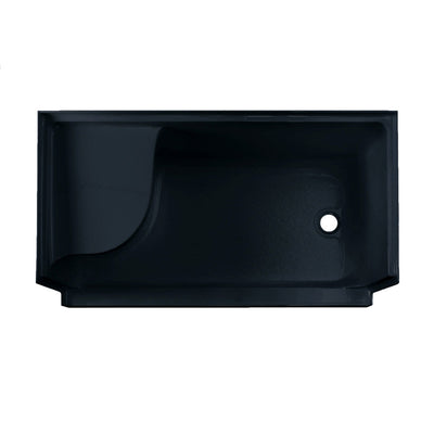 Swiss Madison Aquatique 60" x 32" Right Drain, Shower Base in Matte Black SM-SB538MB