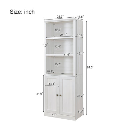 Full Size Half Self-Close and Open Murphy Bed with 2 Side Cabinet Storage Shelf, Cabinet Space-Saving Bed Perfect for Guest Room, Bed Room, Guest Room, Home Office, Rustic White