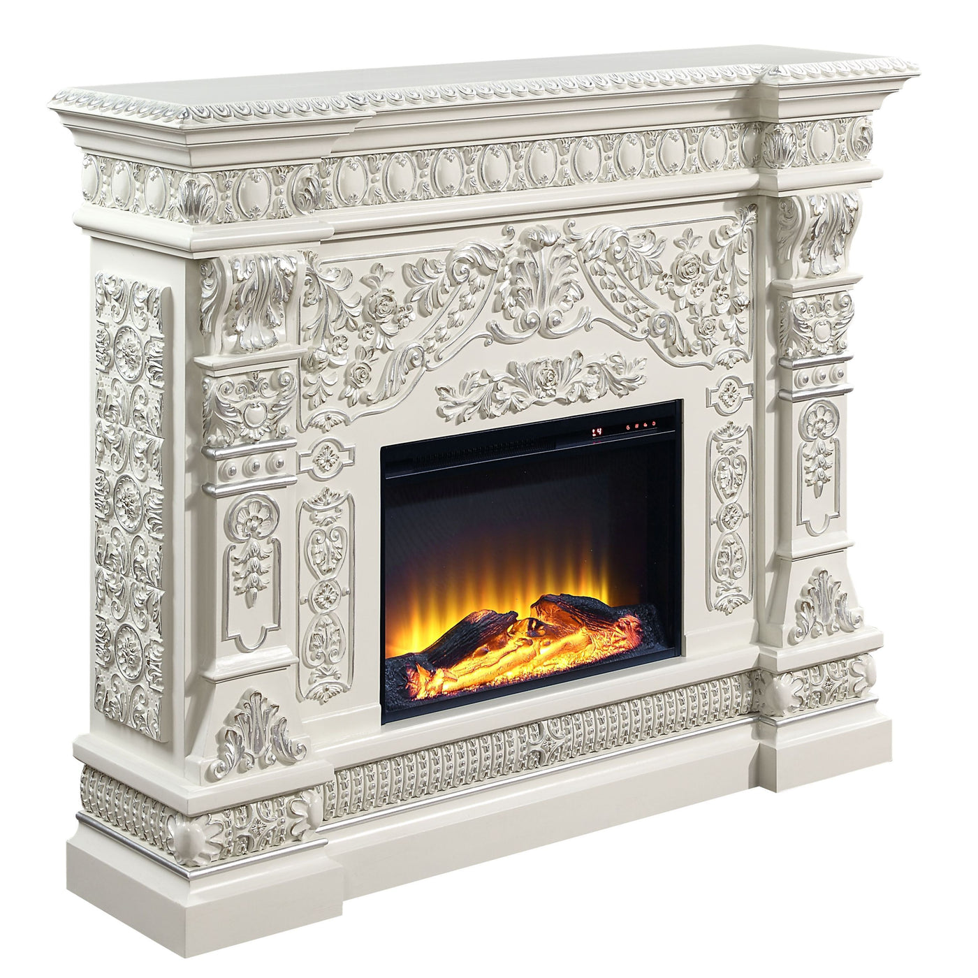 ACME Vanaheim FIREPLACE Antique White Finish AC01617