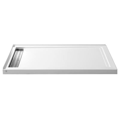 SB-AZ012WL - ANZZI Field Series 36 in. x 60 in. Double Threshold Shower Base in White