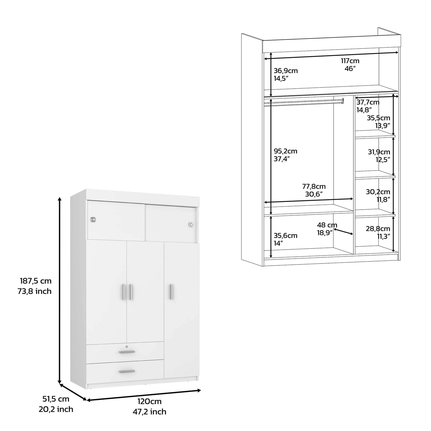 Jackson White 2 Piece Bedroom Set