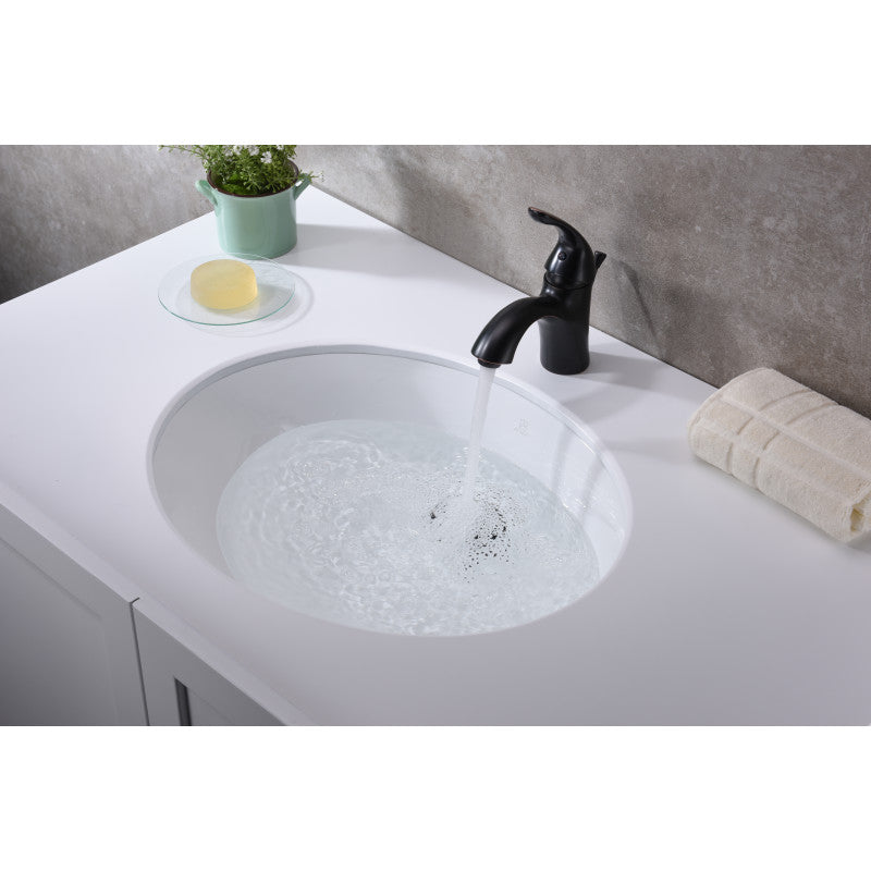 ANZZI Lanmia Series 19.5 in. Ceramic Undermount Sink Basin in White LS-AZ102