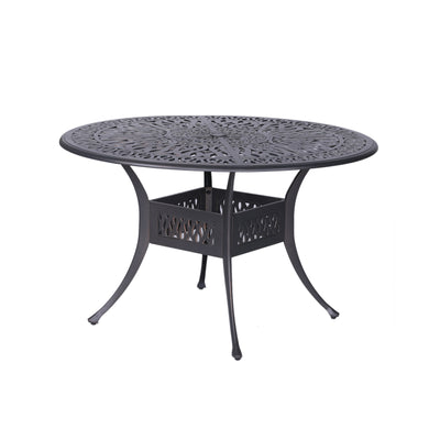 Round 4 - Person 48.03" Long Aluminum Dining Set with Sunbrella cushions