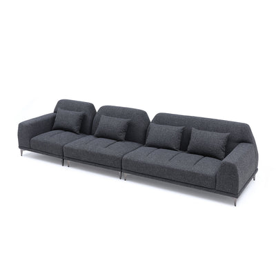 [Not available on wayfair] Modern Convertible Sectional Sofa in DARK Grey Fabric