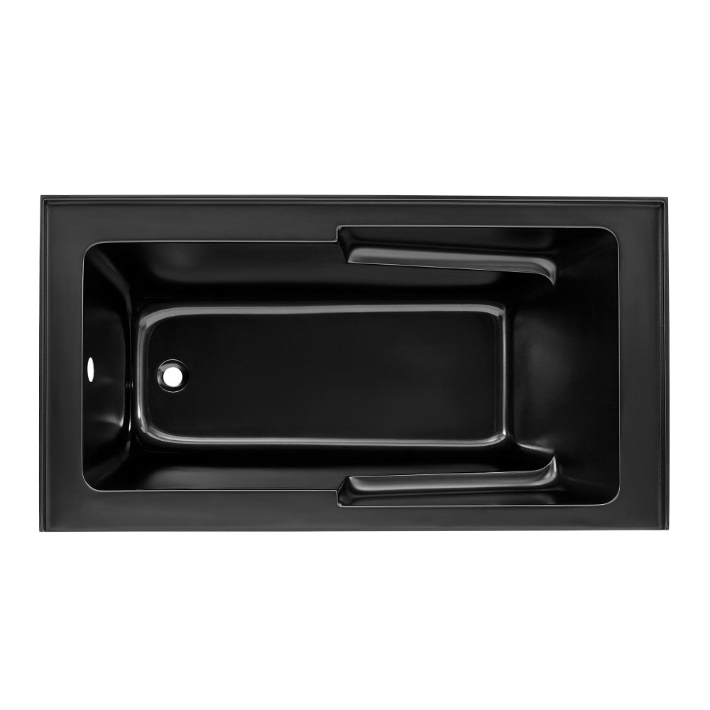 Swiss Madison Voltaire 60" x 32" Left-Hand Drain Alcove Bathtub with Apron in Matte Black SM-AB543MB