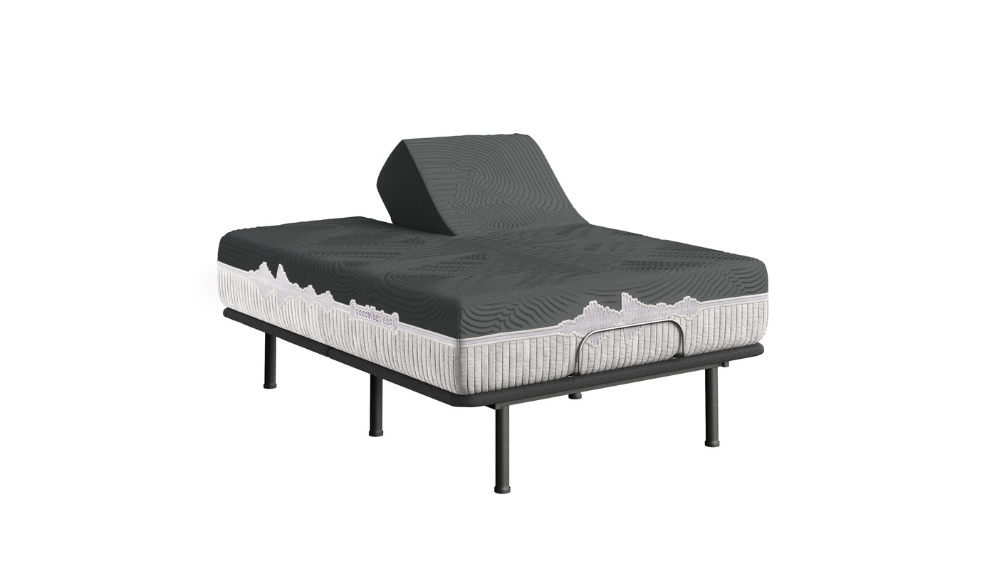 GoodVibeSleep Soothe Flex Head Mattress and Adjustable Base Comfort Ensemble, King Size