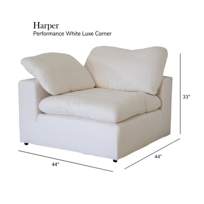 Harper Luxe White Sectional - 4 seat Configuration