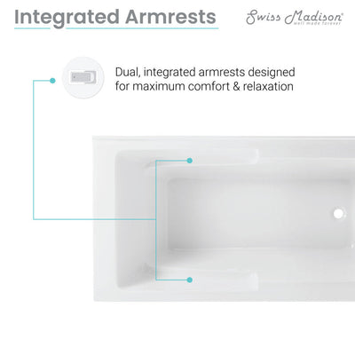 Swiss Madison Claire 60" x 32" Right-Hand Drain Drain Alcove Tub with Corner Apron SM-AB571