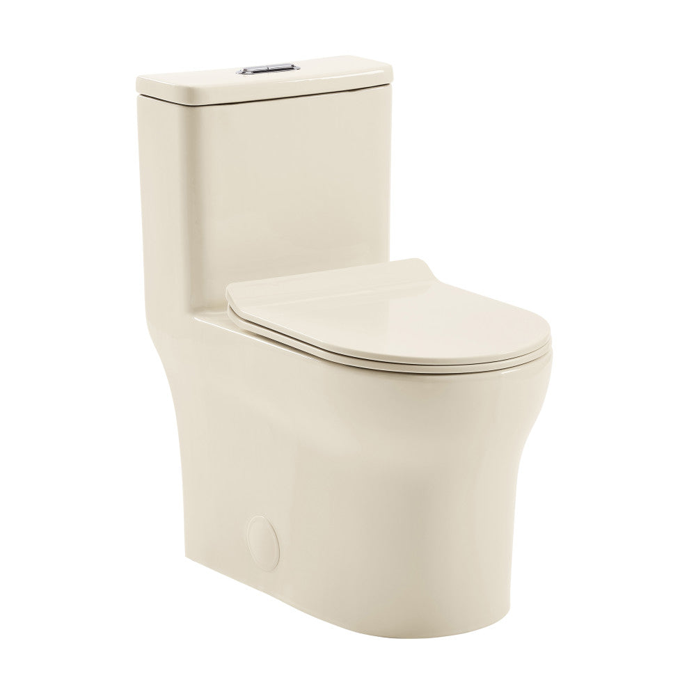 Swiss Madison Burdon One Piece Square Toilet Dual Flush 1.1/1.6 gpf in Bisque (6-Pack) SM-1T111BQ-6