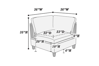 Living Room Furniture 7pc Modular Sofa Set Light Grey Dorris Fabric Couch 4x Corner Wedges 2x Armless Chair And 1x Ottoman