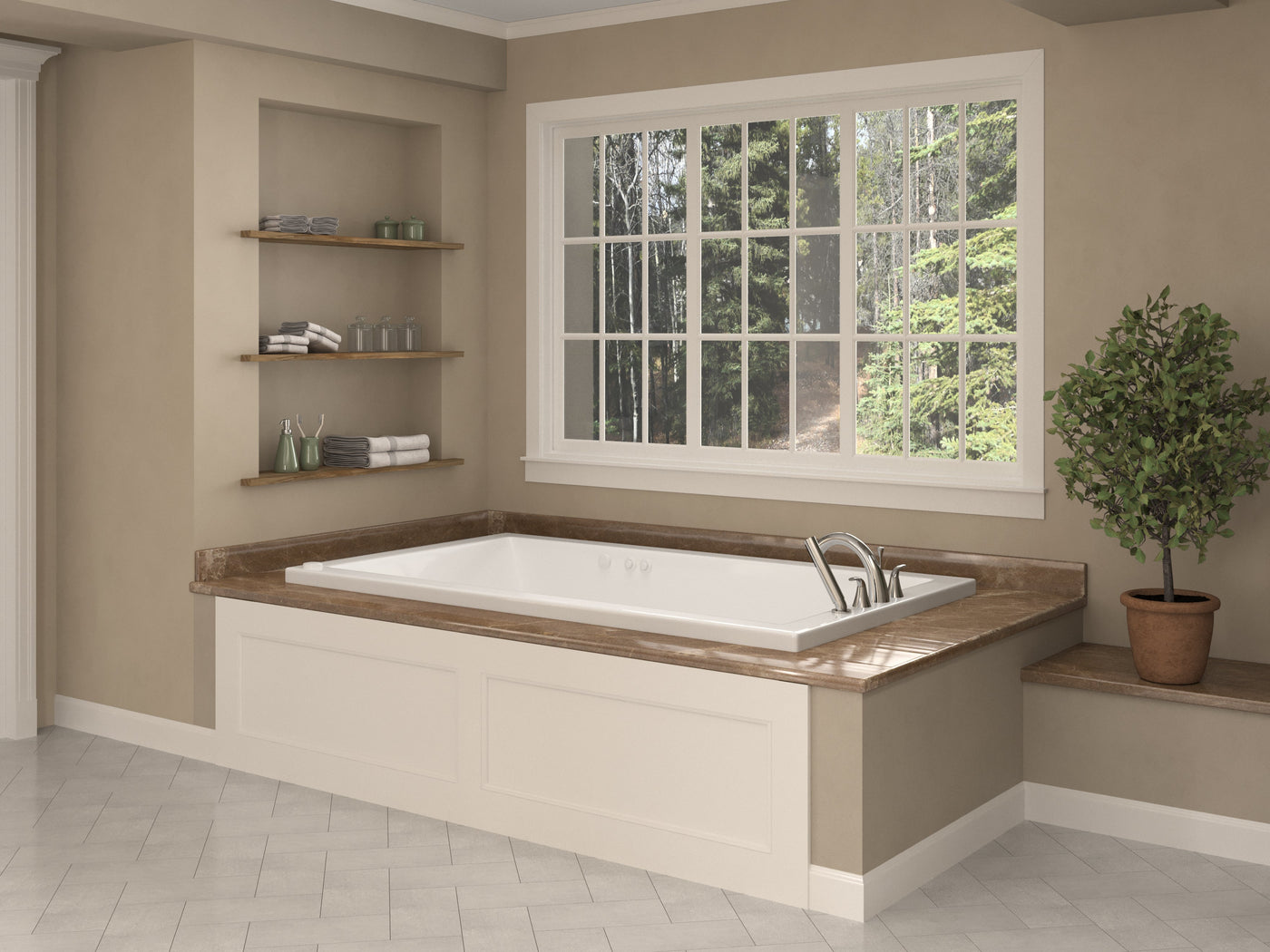 Atlantis Whirlpools Venetian 36 x 60 Rectangular Air & Whirlpool Jetted Bathtub 3660VNDL