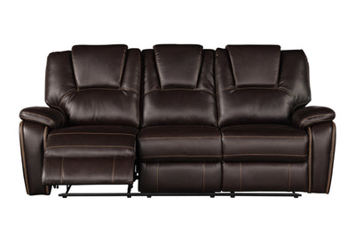 Hong Kong 3 Piece Power Reclining Sofa Set made with Faux Leather in Brown