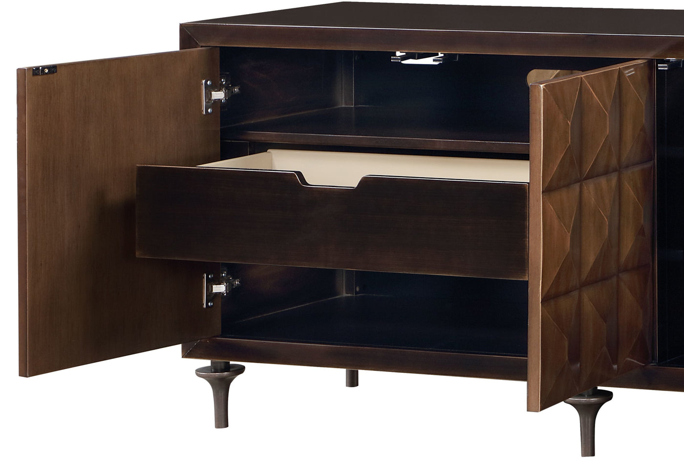 ACME Diya Console Cabinet, Forged Bronze & Espresso Finish AC02503