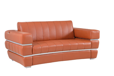 Global United Top Grain Italian Leather  Loveseat