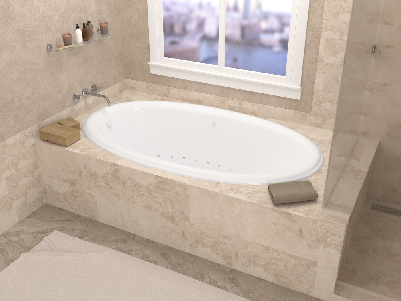 Atlantis Whirlpools Petite 36 x 60 Oval Air Jetted Bathtub 3660PAL