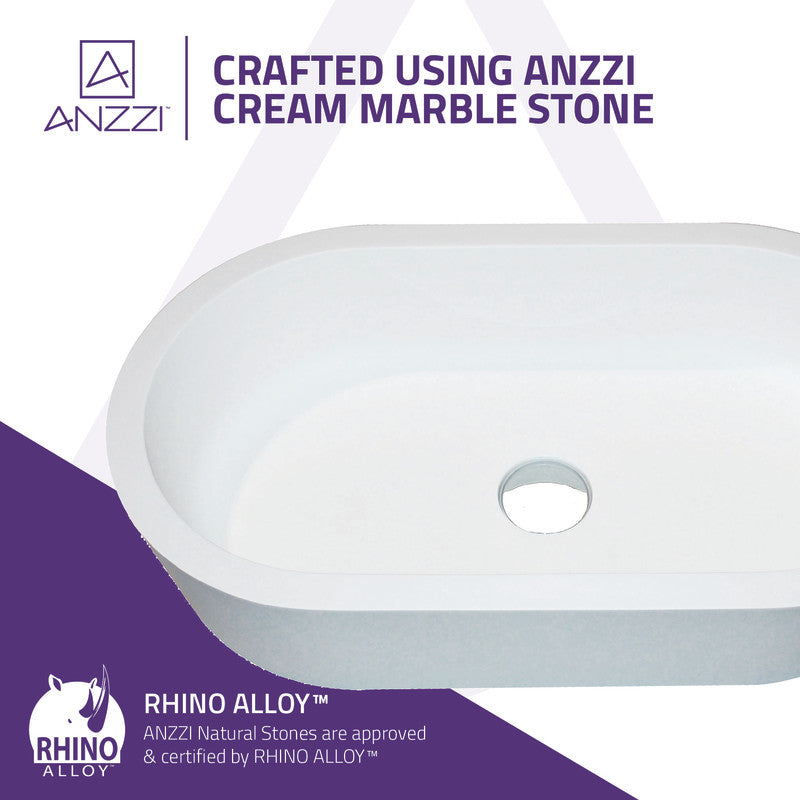 ANZZI Vaine 1-Piece Solid Surface Vessel Sink in Matte White LS-AZ607