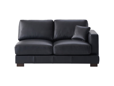 ACME Geralyn Sectional Sofa w/2 Pillows, Black Leather LV02397