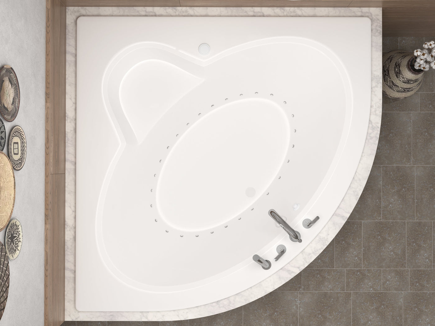 Atlantis Whirlpools Alexandria 60 x 60 Corner Air Jetted Bathtub 6060AAR