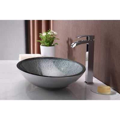 ANZZI Onyx Series Vessel Sink in Black LS-AZ035