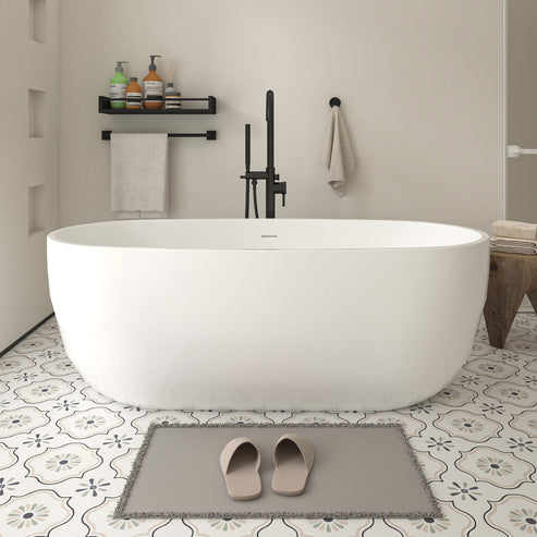 Acrylic Flatbottom Center Bathtub in White VA6906 L IO