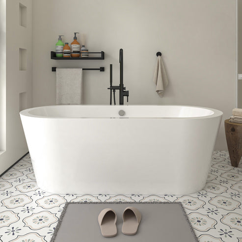 Acrylic Flatbottom Freestanding Bathtub in White B81 Lorient