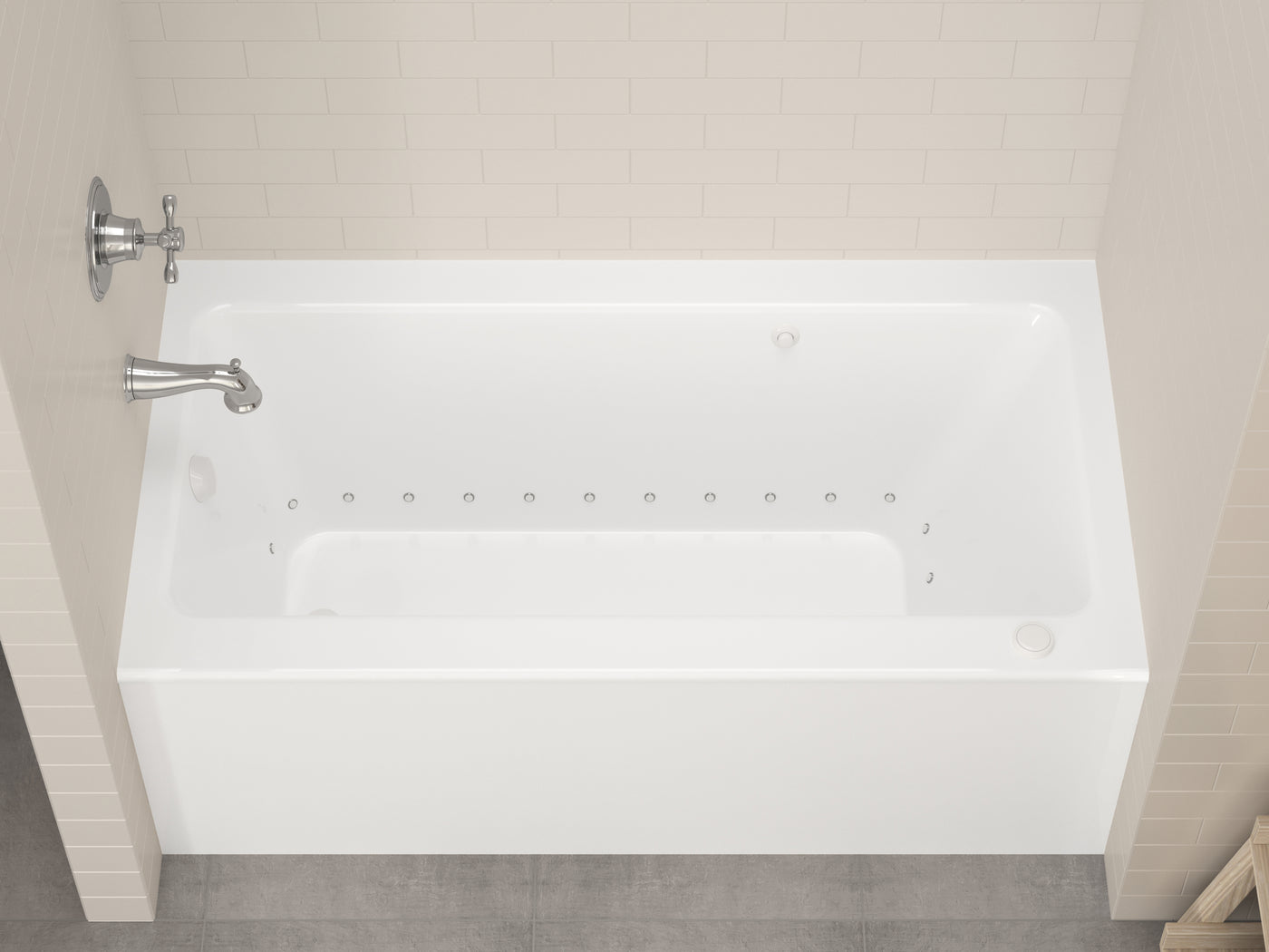 Atlantis Whirlpools Soho 32 x 60 Front Skirted Air Massage Tub with Left Drain 3260SHAL