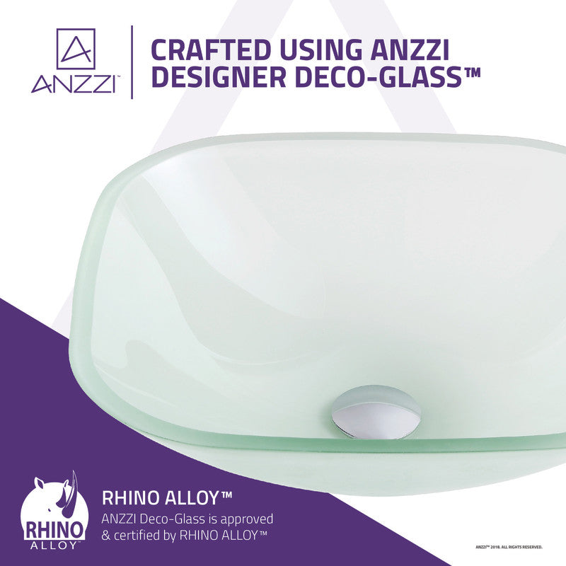 ANZZI Vista Series Deco-Glass Vessel Sink in Lustrous Frosted Finish LS-AZ081