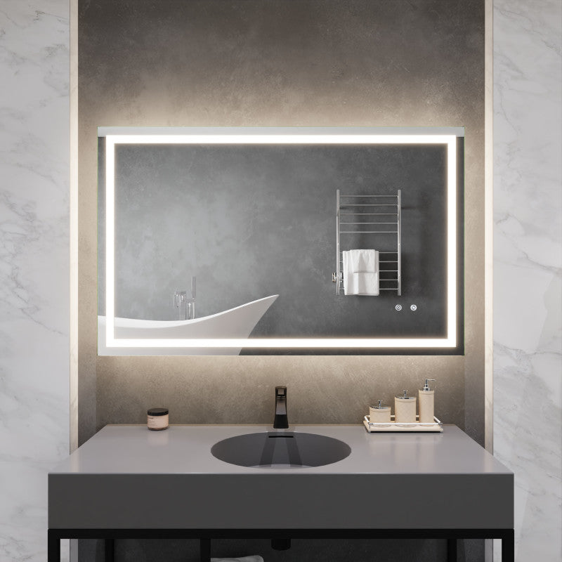 ANZZI 30-in. x 48-in. Frameless LED Front/Back Light Bathroom Mirror w/Defogger BA-LMDFX022AL