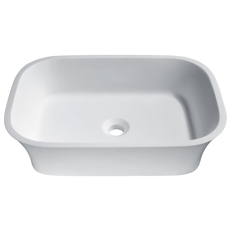 ANZZI Ajeet Solid Surface Vessel Sink in White LS-AZ301