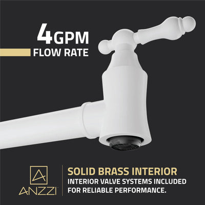 ANZZI Marca 360-Degree 24" Wall Mounted Pot Filler with Dual Swivel KF-AZ259MBBG