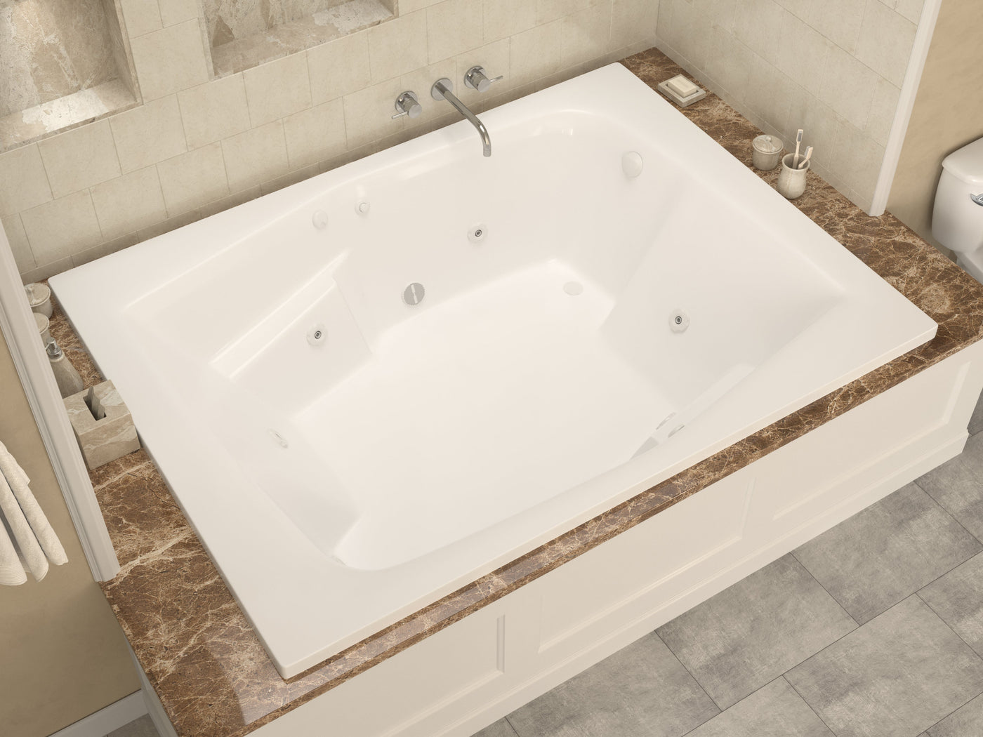 Atlantis Whirlpools Caresse 54 x 72 Rectangular Whirlpool Jetted Bathtub 5472CWL