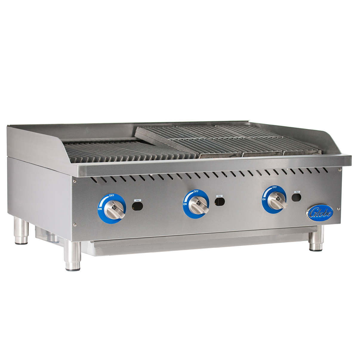 Globe Food Equipment GCB36G-SR Gas Countertop Stainless Steel Radiant 36" Charbroiler