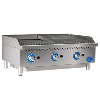 Globe Food Equipment GCB36G-SR Gas Countertop Stainless Steel Radiant 36" Charbroiler