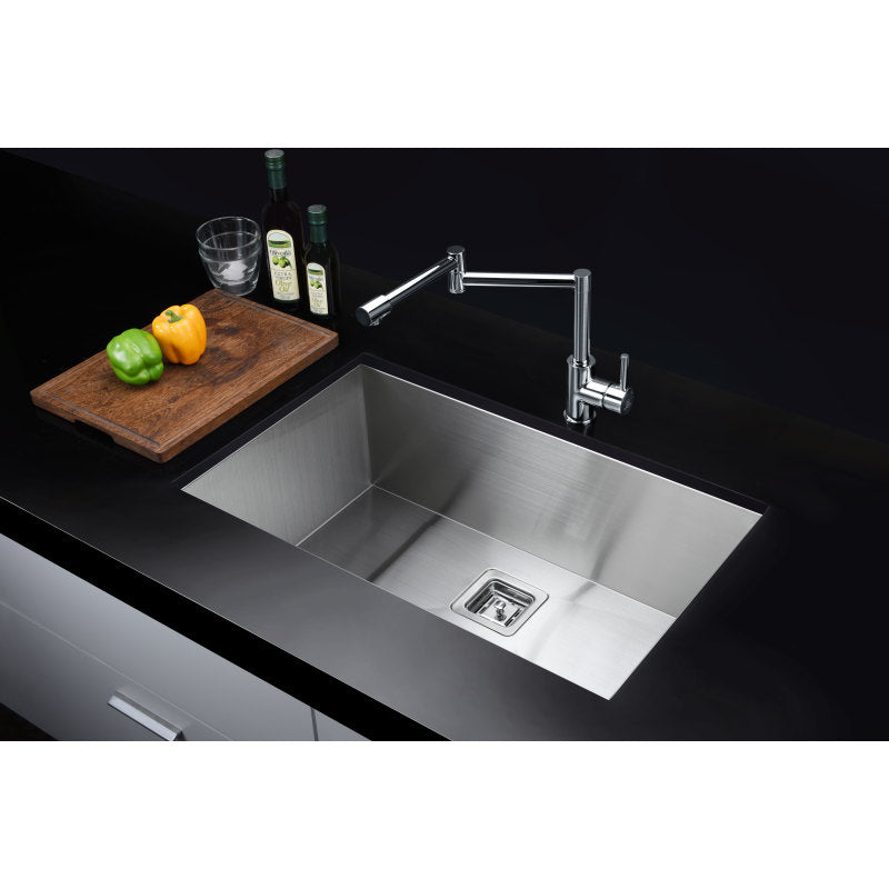 ANZZI Vanguard Undermount Stainless Steel 30 in. 0-Hole Single Bowl Kitchen Sink in Brushed Satin K-AZ3018-1AS