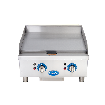 Globe Food Equipment GG24TG 24" Gas Countertop Griddles with Thermostatic Control