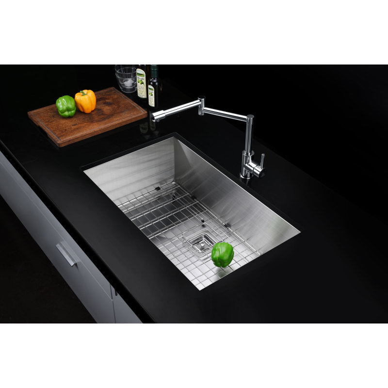 ANZZI Vanguard Undermount Stainless Steel 30 in. 0-Hole Single Bowl Kitchen Sink in Brushed Satin K-AZ3018-1AS