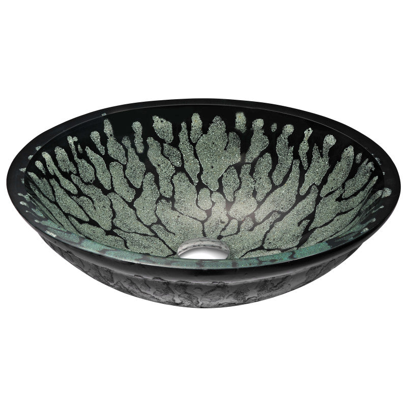 LS-AZ043 - ANZZI Bravo Series Deco-Glass Vessel Sink in Lustrous Black